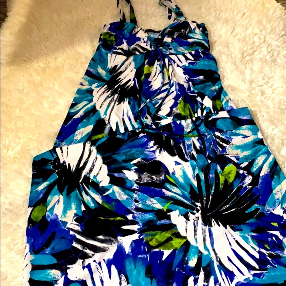 Blue Tropical 🌴 Maxi Dress